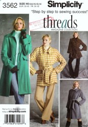 3562 SIMPLICITY THREADS 4  LINED COATS 2 LENGTHS PATTERN 14-22 UNCUT